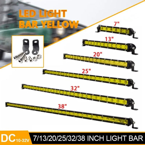 25 inch aluminium single row LED light bar with mounting brackets for vehicles