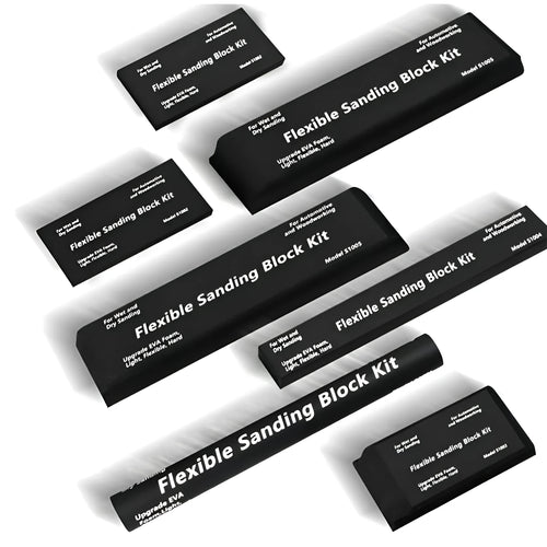 Set of seven black textured metal EVA frosted modelling blocks for miniature bases.
