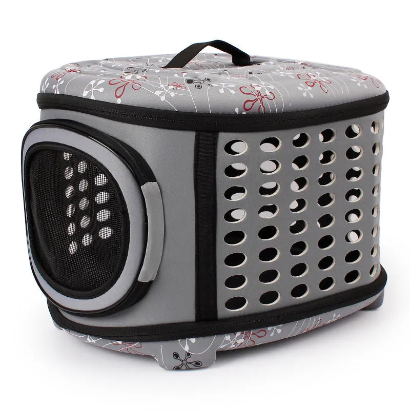 Portable foldable EVA pet handbag for dogs and cats in Champagne colour, 45x35x32cm