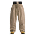 New loose single-board windproof waterproof breathable wide-leg work pants in khaki, neutral fit, polyester fabric