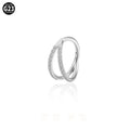 G23 titanium alloy lip ring nose ring with diamond treatment in steel or gold colour, showing puncture ring design