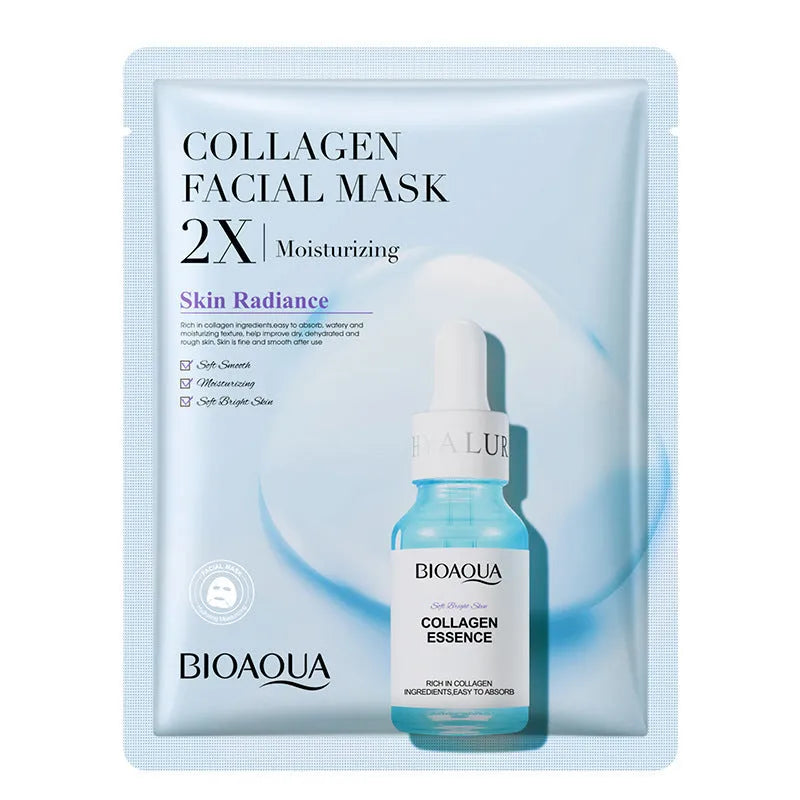 Collagen and hyaluronic acid gel facial sheet mask 30g single use