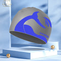 Silicone swimming cap with whale tail pattern and waterproof ear protectors in multiple colour options
