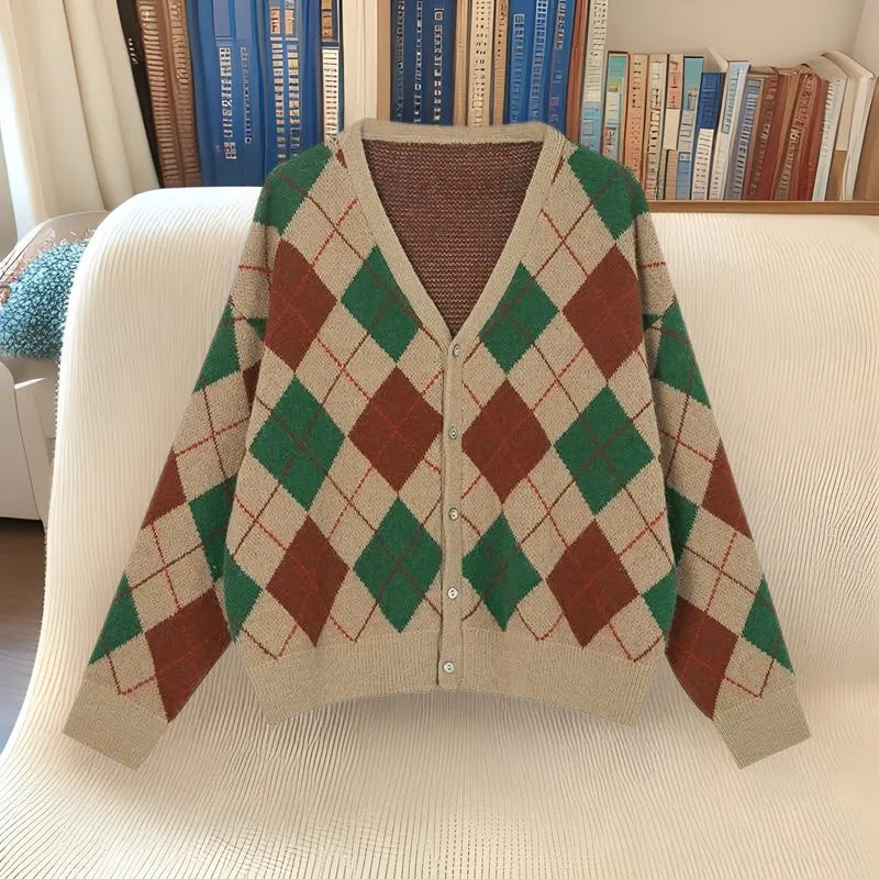 Knitted casual cardigan coat in macaron colours including pink, green, black, dark khaki, and light khaki