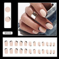 Black and white frosted Mandarin duck colour false nails manicure set