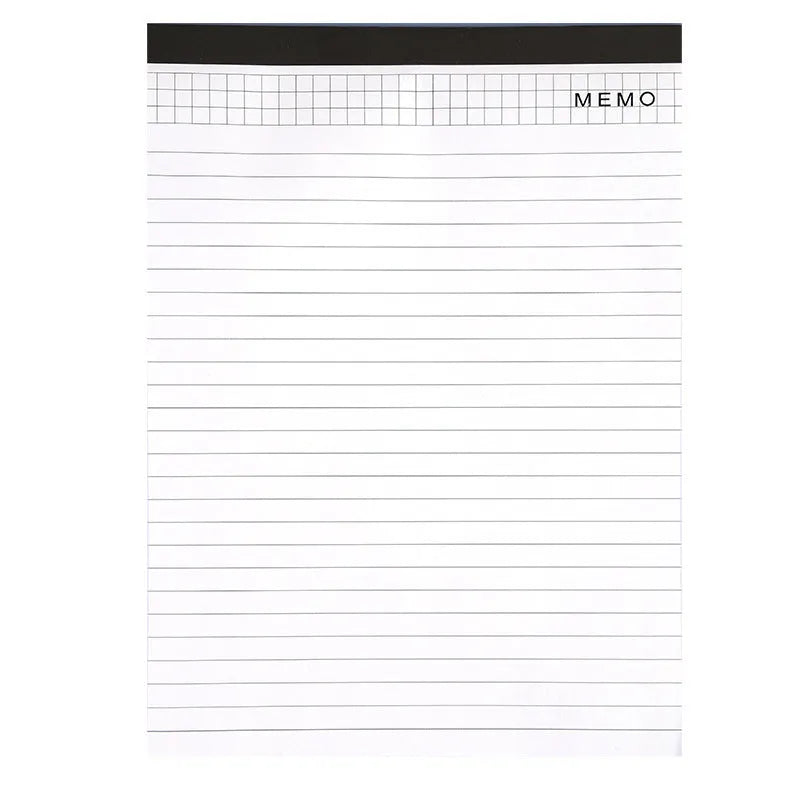 A4 tearable meeting minutes notebook with paper cover showing ivory white interior pages