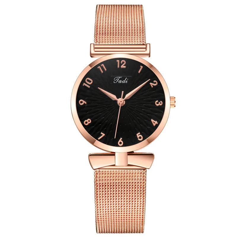 Women's digital sunflower watch with bowknot design, stainless steel strap, 33mm dial, mineral glass, pin buckle, available in multiple colours