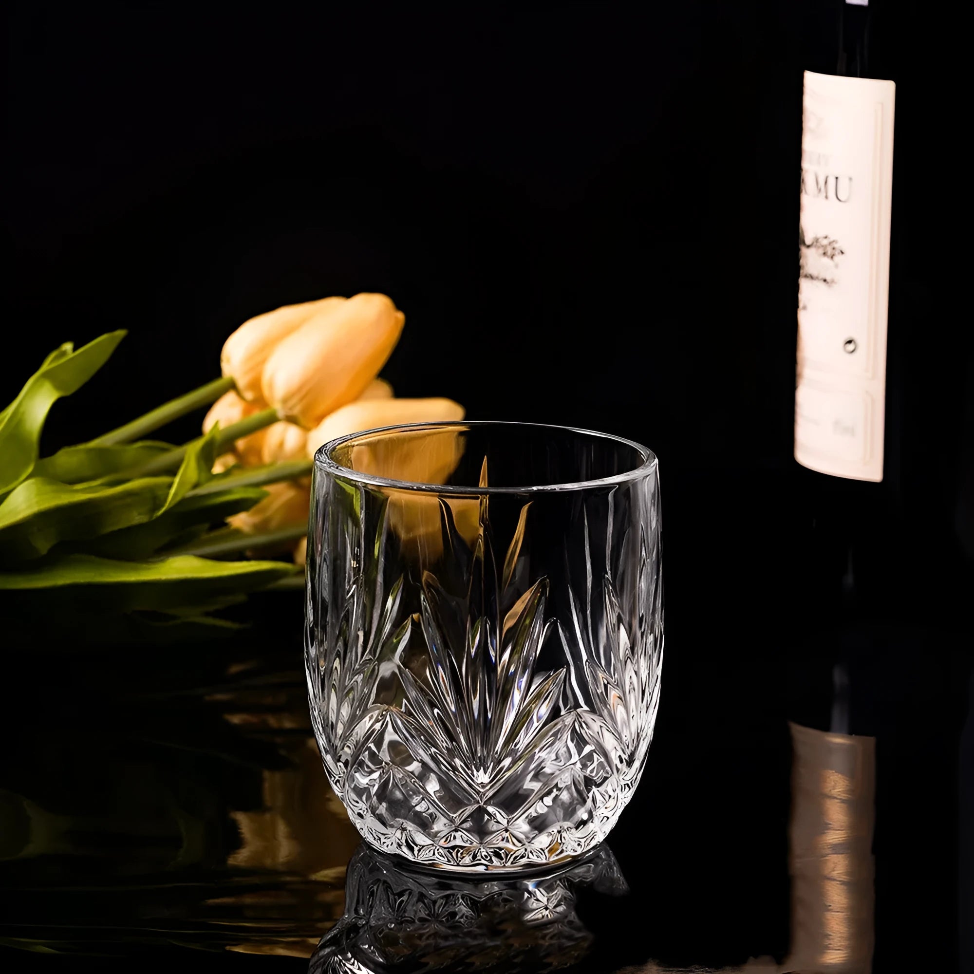 Thick bottom crystal whiskey shot glass in one of 11 colour options, 301-400ml capacity.