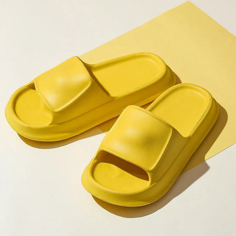 White EVA flip-flop slippers with thick 3.5 cm non-slip sole for bathroom use
