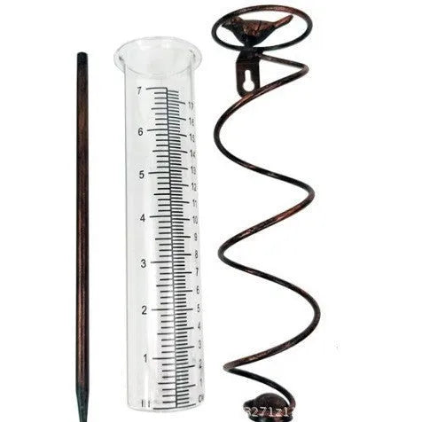 Cast iron bird design rain gauge hyetometer for garden rainfall measurement with 800ml capacity