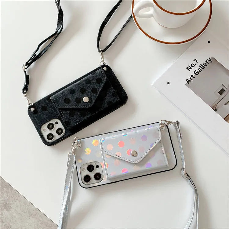 Black silicone iPhone case with a diagonal wave pattern on the back.