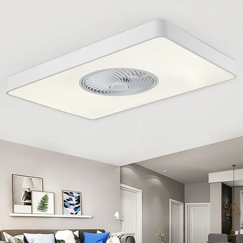Nordic ceiling fan with light featuring solid wood blades and a white PVC lampshade
