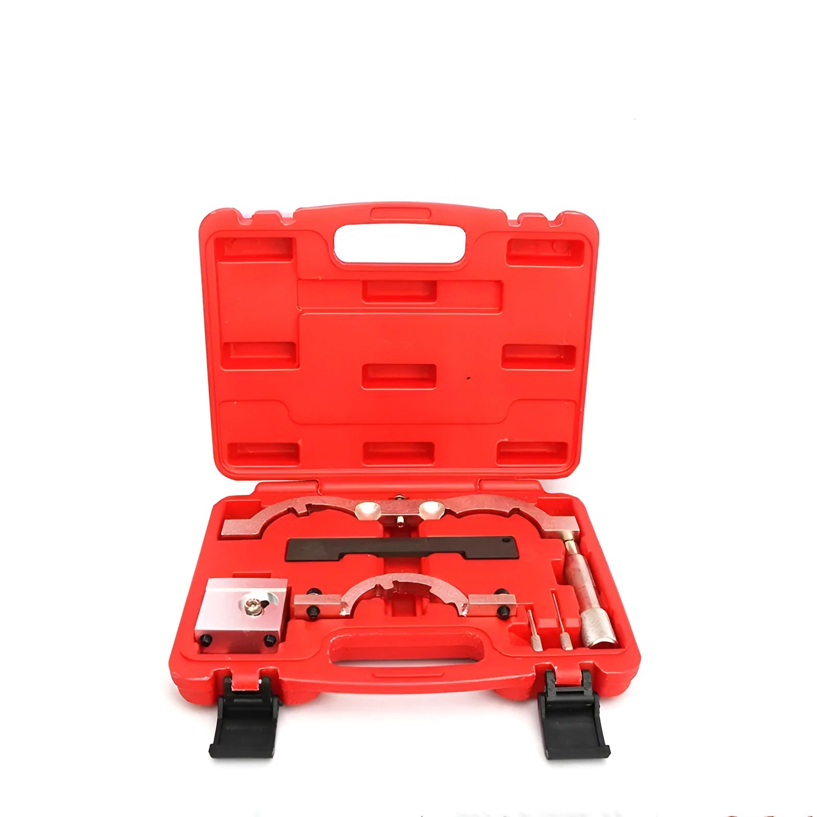 Red chrome-vanadium steel timing tool set for Opel 1.4 LUJ engine repair.