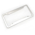 Aluminium alloy license plate frame in black, light grey, sandblasted silver, or stainless steel finish