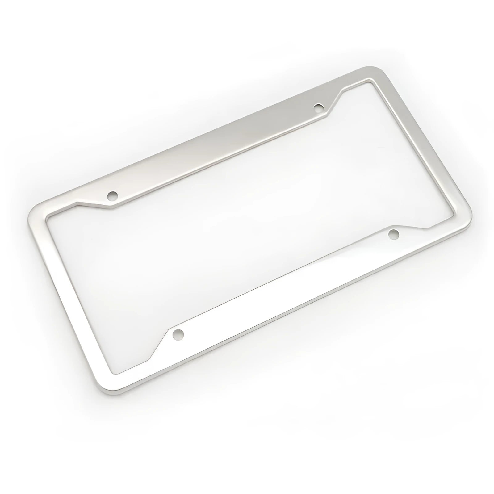 Aluminium alloy license plate frame in black, light grey, sandblasted silver, or stainless steel finish