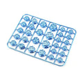 Set of 30 ABS plastic motorcycle screw caps in eight different colours including red, blue, gold and silver