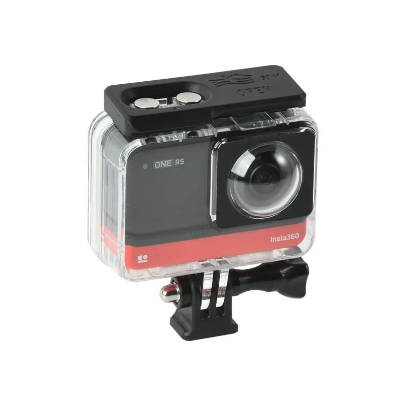 Transparent Insta360 One RS waterproof case for panoramic camera protection