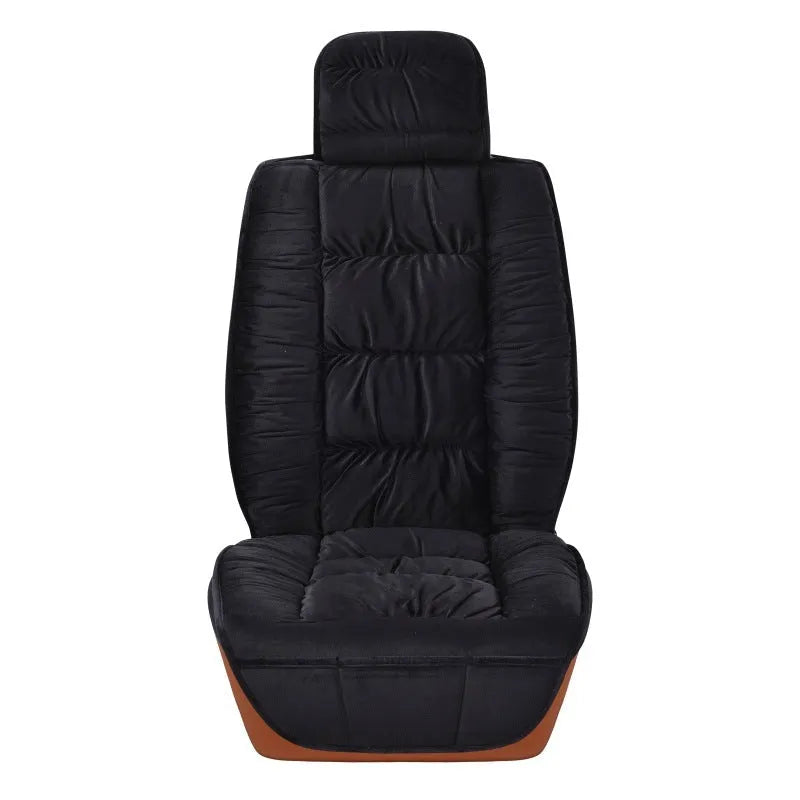 Winter short plush car seat cushion with all-inclusive coverage in multiple colour options