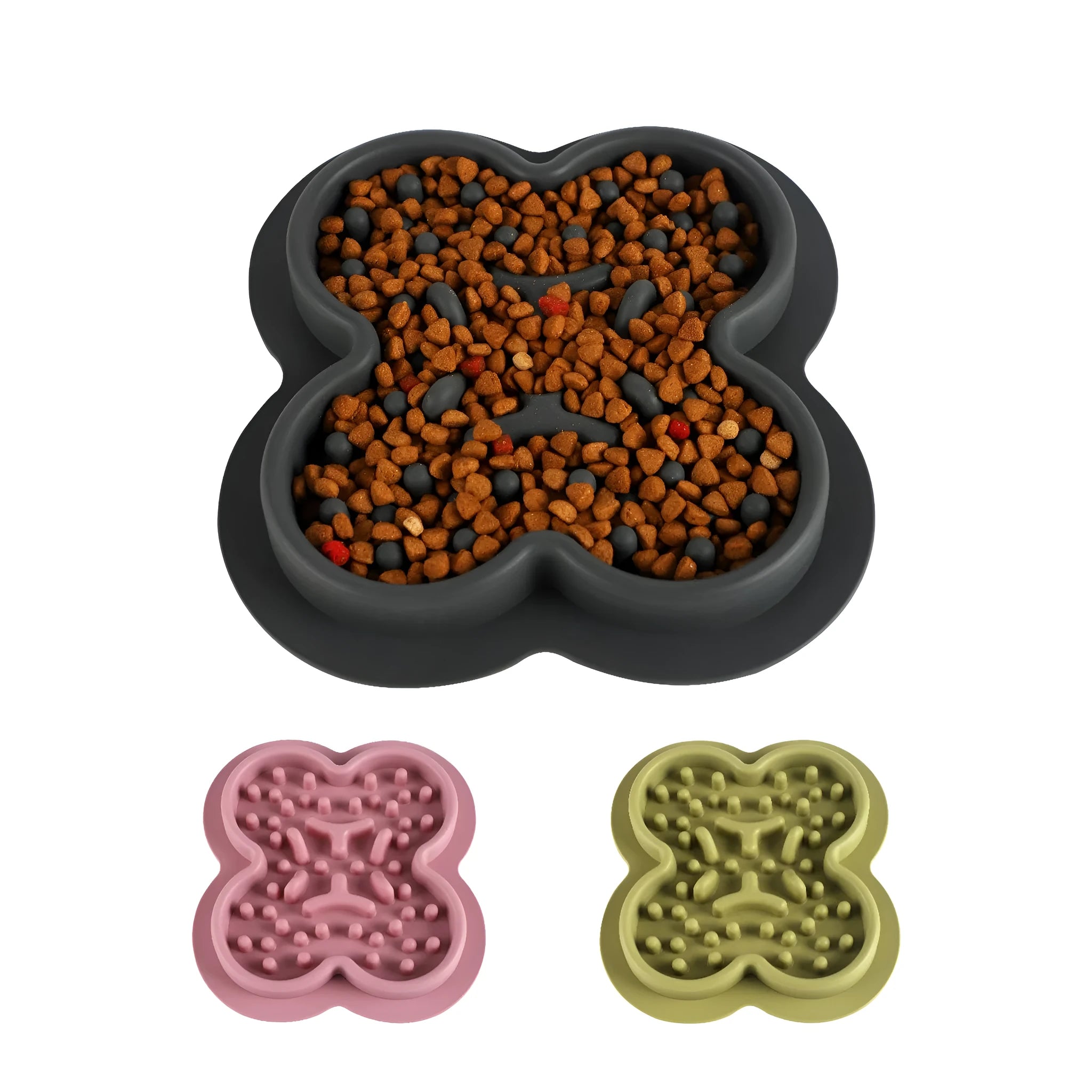 Silicone pet licking pad with textured surface for slow feeding