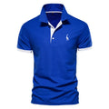 Men's slim fit short sleeve T-shirt with a detailed embroidered deer design on the chest.