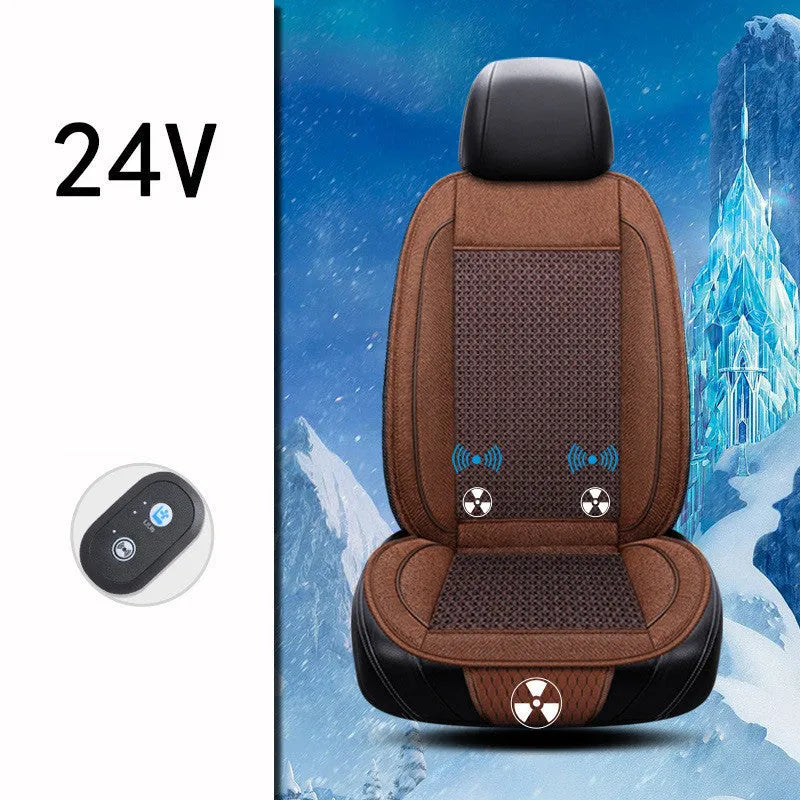 Square black car ventilation seat cushion with massage function on car seat