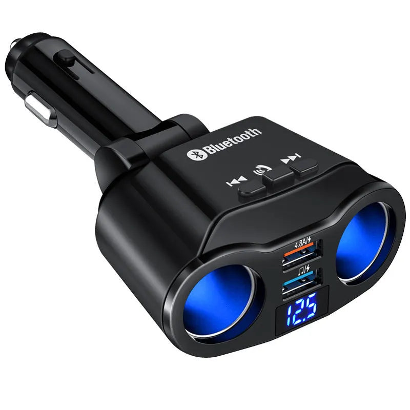 Car Bluetooth FM transmitter with MP3 player for cigarette lighter socket in black and white colour options