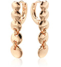 Gold-coloured copper retro earrings with woven texture in long round circle shape