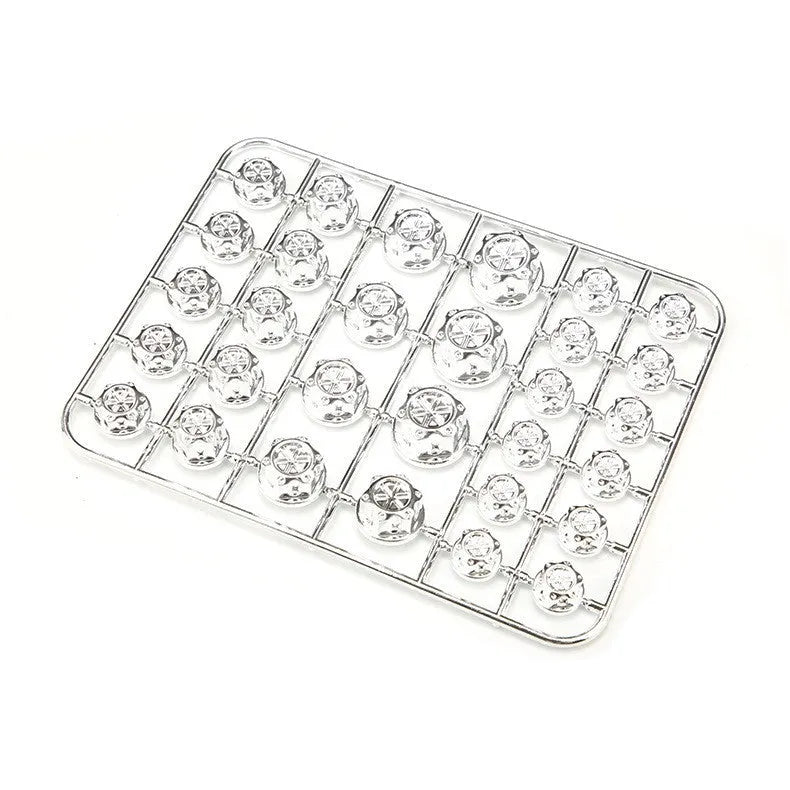 Set of 30 ABS plastic motorcycle screw caps in eight different colours including red, blue, gold and silver