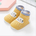 Baby combed cotton boat socks with stripes for 0-1 years old, yellow white cloud colour