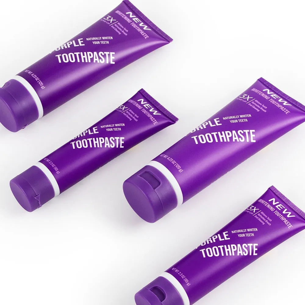 120g tube of purple whitening toothpaste for adult stain removal and teeth brightening