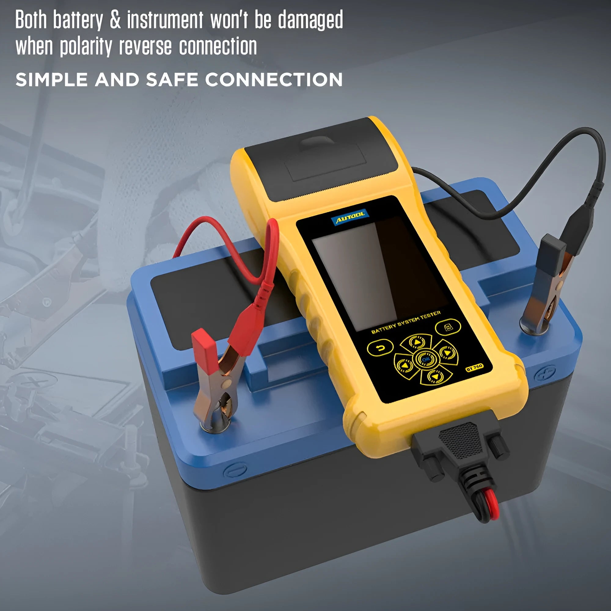 Autool BT760 vehicle battery tester with colour screen display and thermal printer for 12V 24V diagnostic testing
