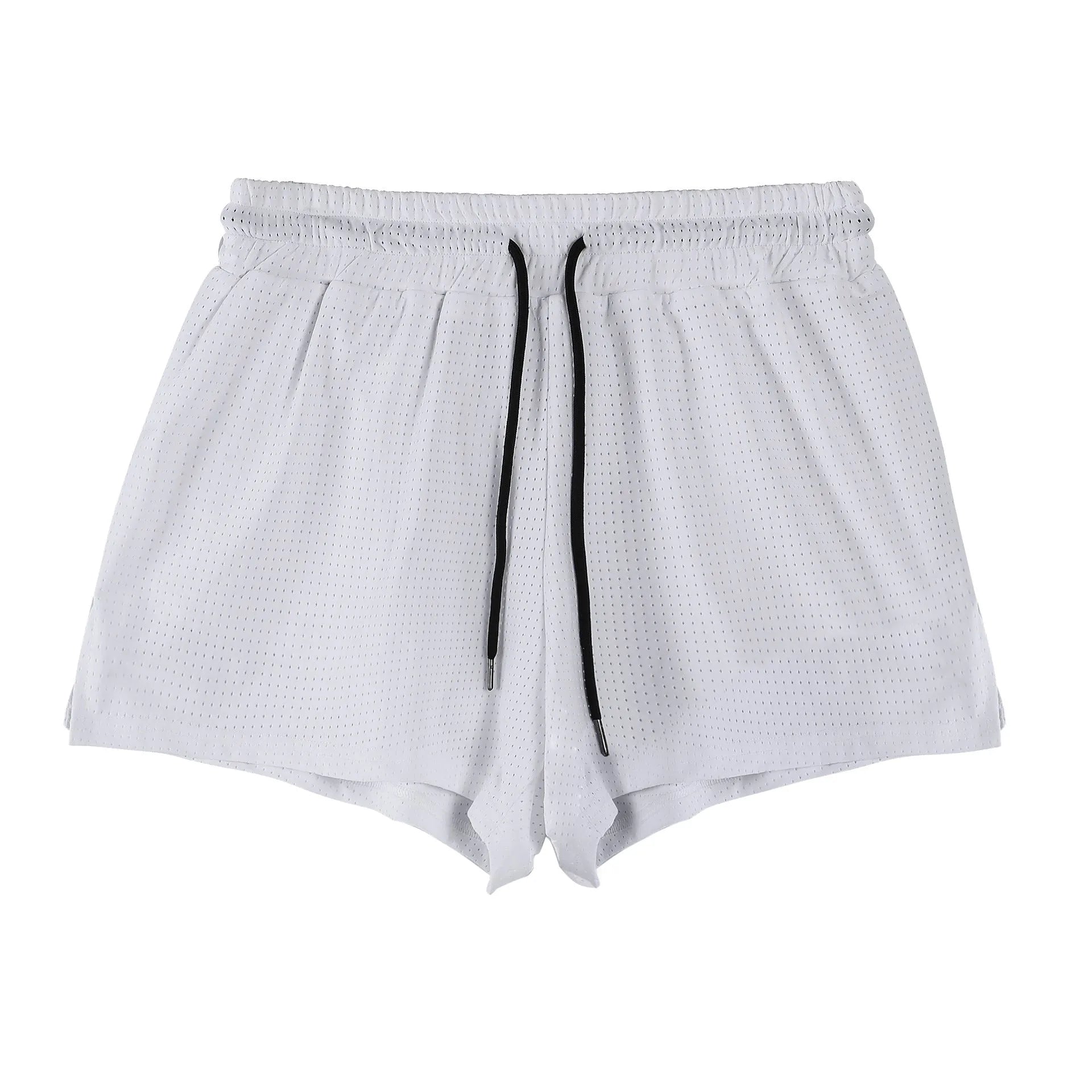 Men's quick-drying nylon shorts in white and black colours with sport leisure styling
