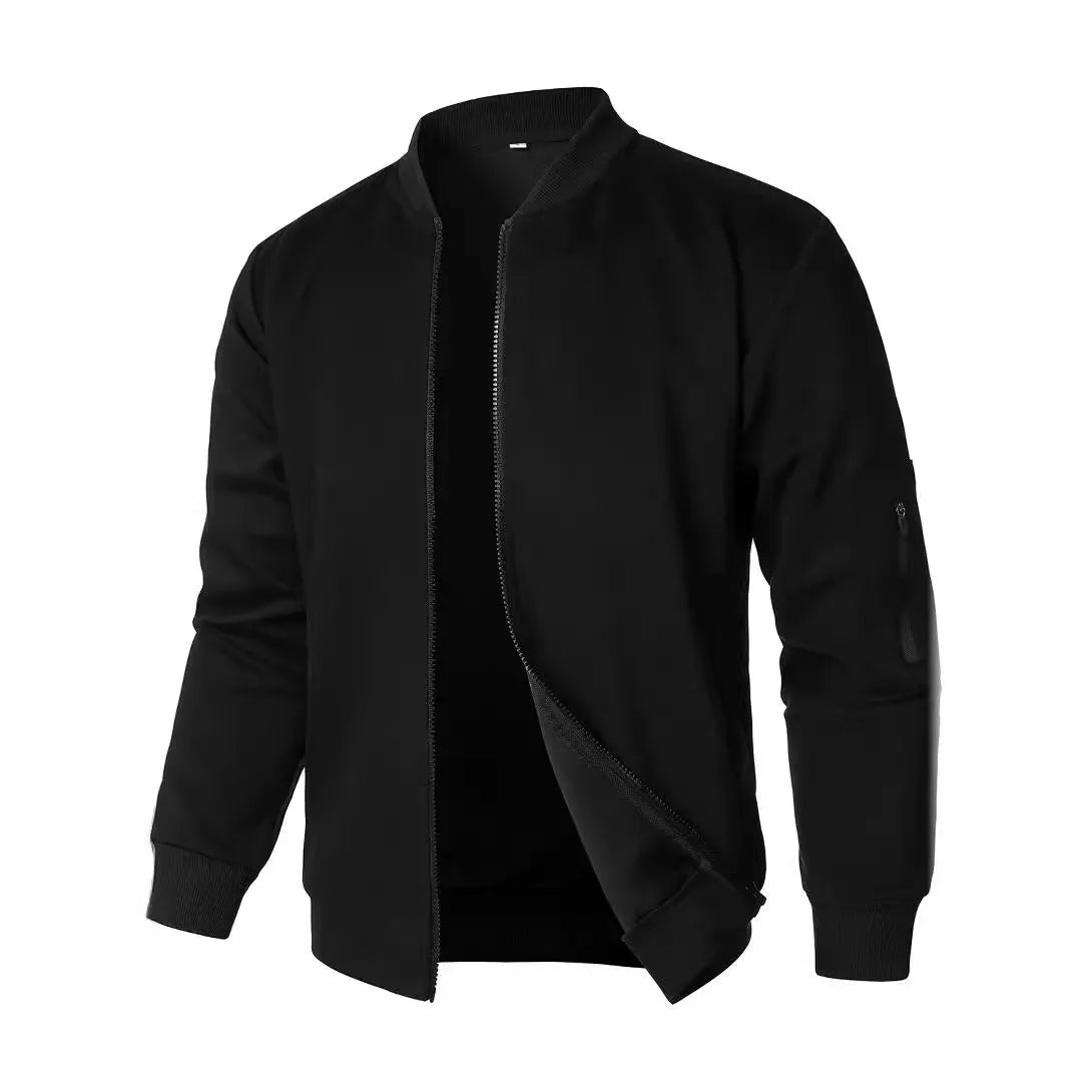 Men's cotton knitted jacket in loose fit with polyester lining, business casual style