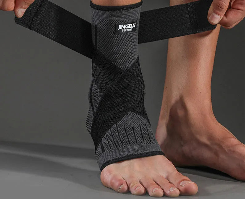 Sports ankle support for running basketball cycling in black green orange colours