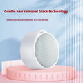 White nano glass epilator and foot grinder device with plastic body and two attachment heads