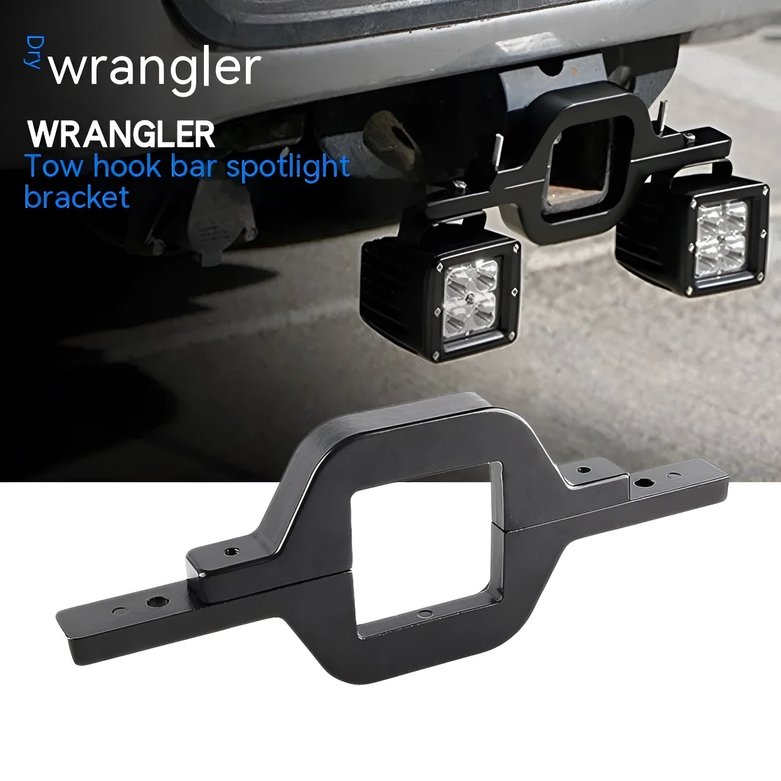 Black aluminium alloy reversing light bracket for Jeep Wrangler LED work lights