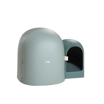 Fully enclosed oversized cat litter box in ABS plastic measuring 67.7cm x 49cm x 50cm