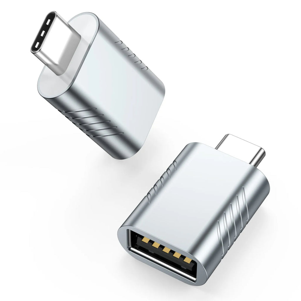 USB-C to USB-A adapter converter in multiple colours with zinc alloy shell and 10Gbps data transfer speed