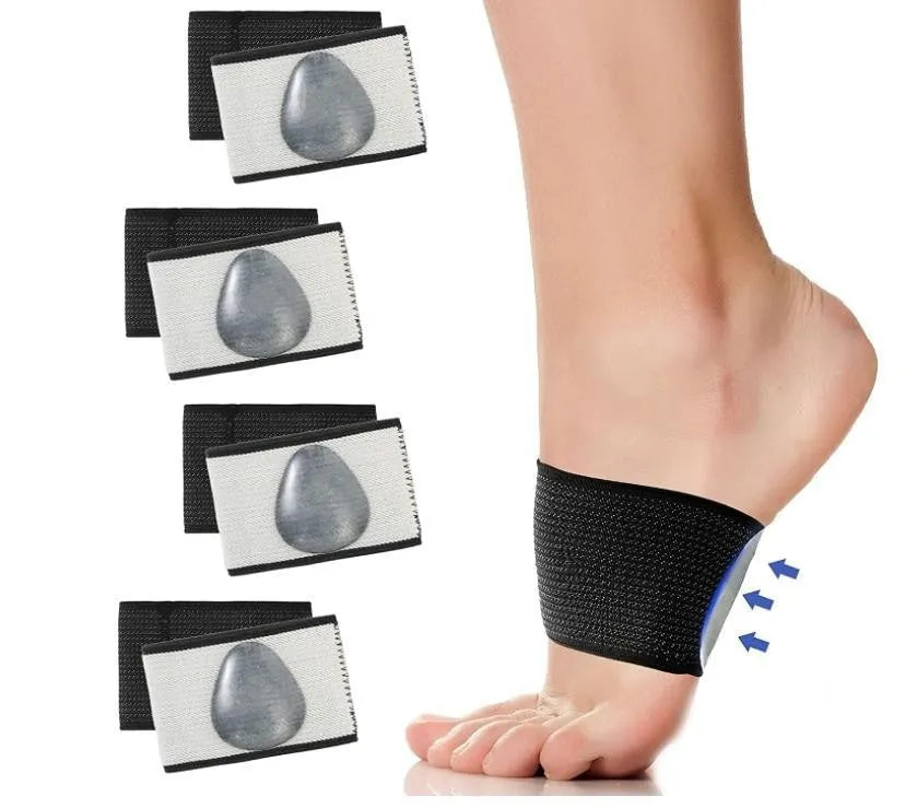 Elastic foot bandage cover with heart pad design for arch support in two style options