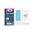 HANCHOBIT facial hair removal wax strips kit showing 20 pre-waxed strips and 10 cleansing wet wipes