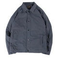 Men's thin single-layer Korean style jacket in charcoal grey on a hanger.