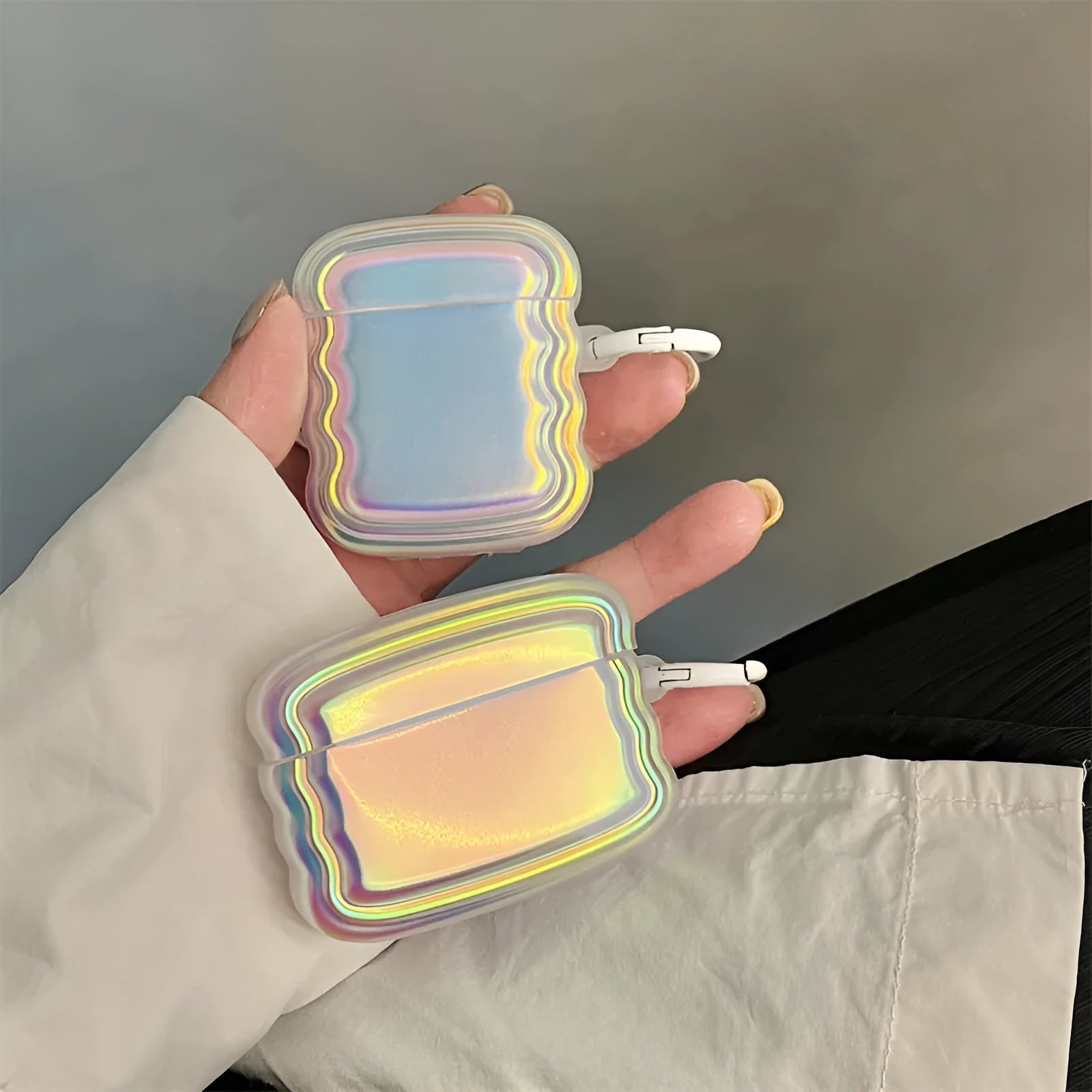 Silicone headset case with magic laser ring pattern for AirPods protection