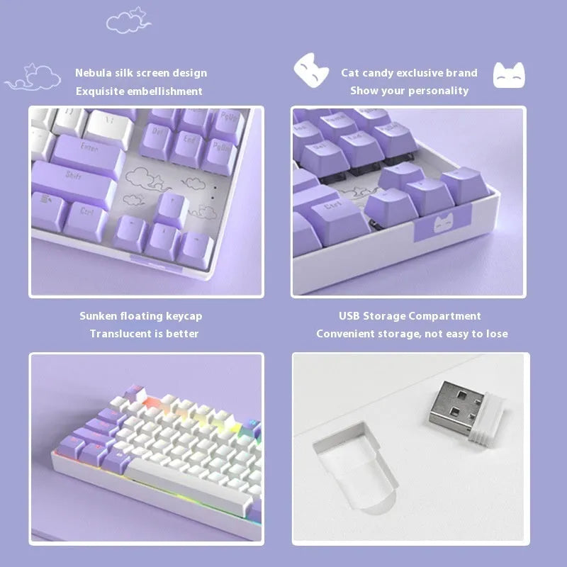 Wireless Bluetooth mechanical keyboard with metal construction and backlight illumination