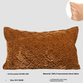 Brown gold antique Chinese style quilted cushion pillow on a sofa
