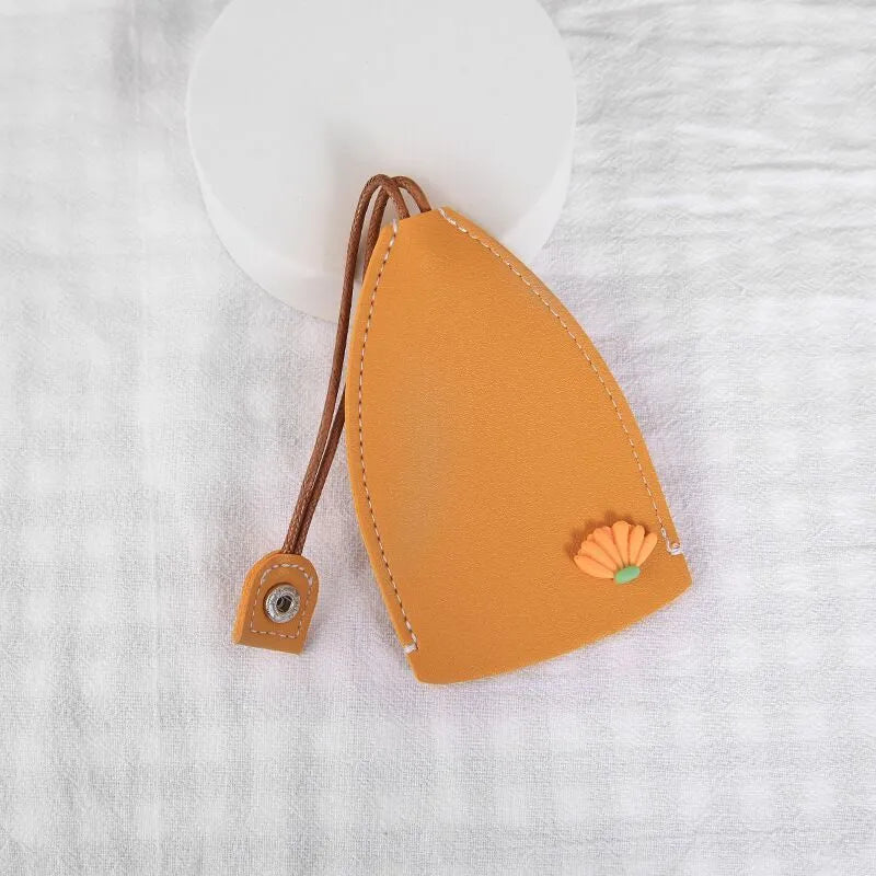 Cartoon design PU leather pull-out car key protector case showing colourful patterns