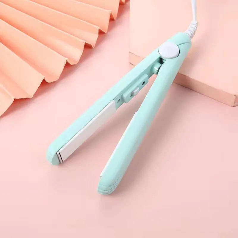 Mini hairdressing splint air bangs hair perm straightening iron with storage box in selected colour