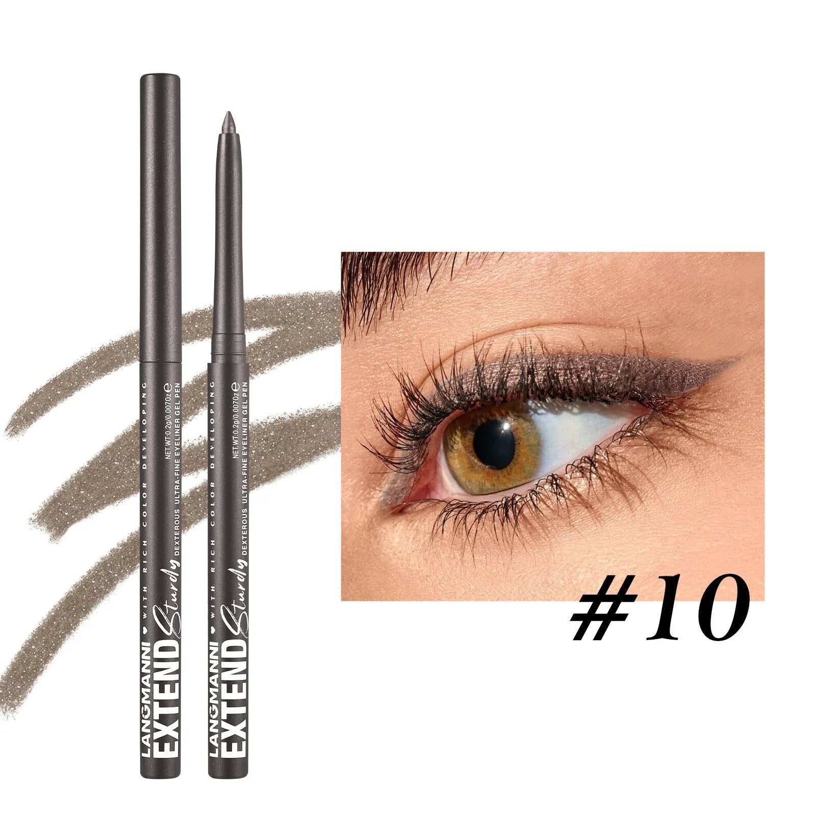 Set of 12 colourful gel glitter eyeliner pencils in vibrant shades for waterproof makeup