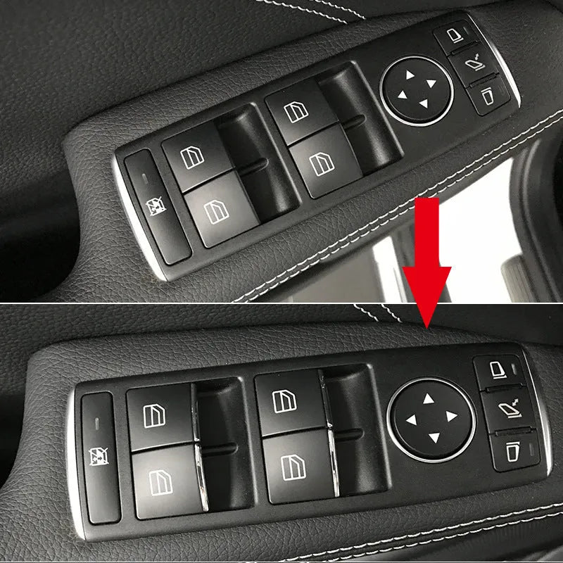 Black glitter window lift button decorative cover for car door control modification
