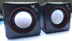 Black small square 2.0 USB-powered computer speaker for desktop audio enhancement