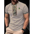 Men's loose fit short-sleeved T-shirt with digital 3D printed stripes pattern